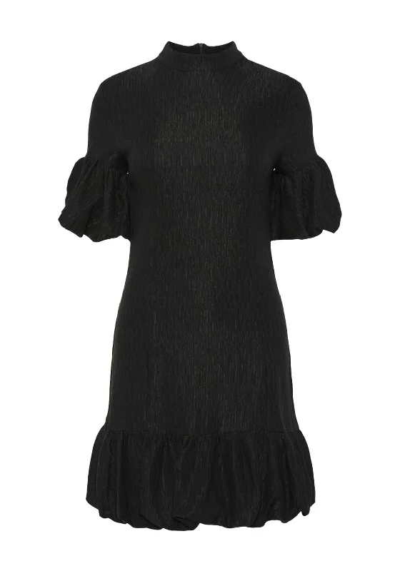 Y.A.S Duraz Ruffle Hem Mini Dress, Black