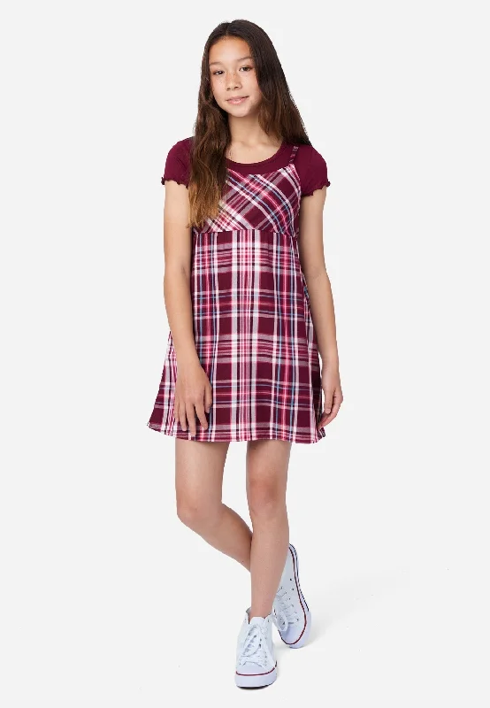 2fer Babydoll Plaid Dress