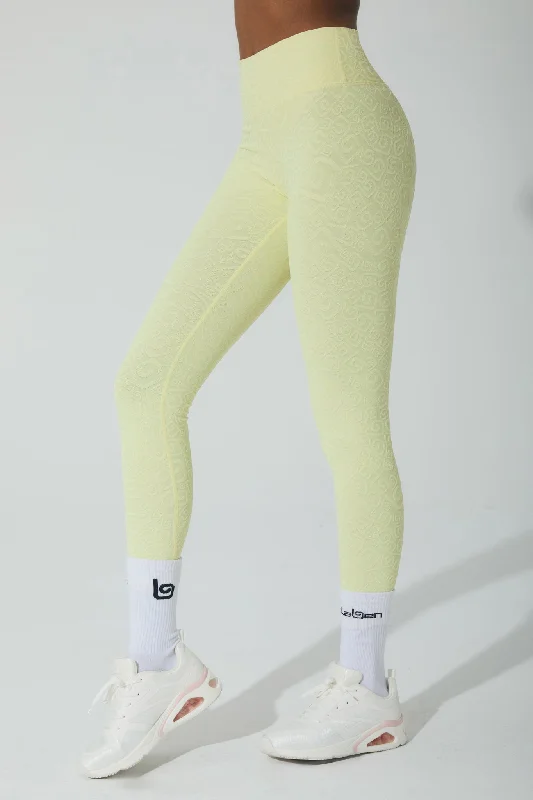 Alexandra 3D Leggings - Yellow Pearl