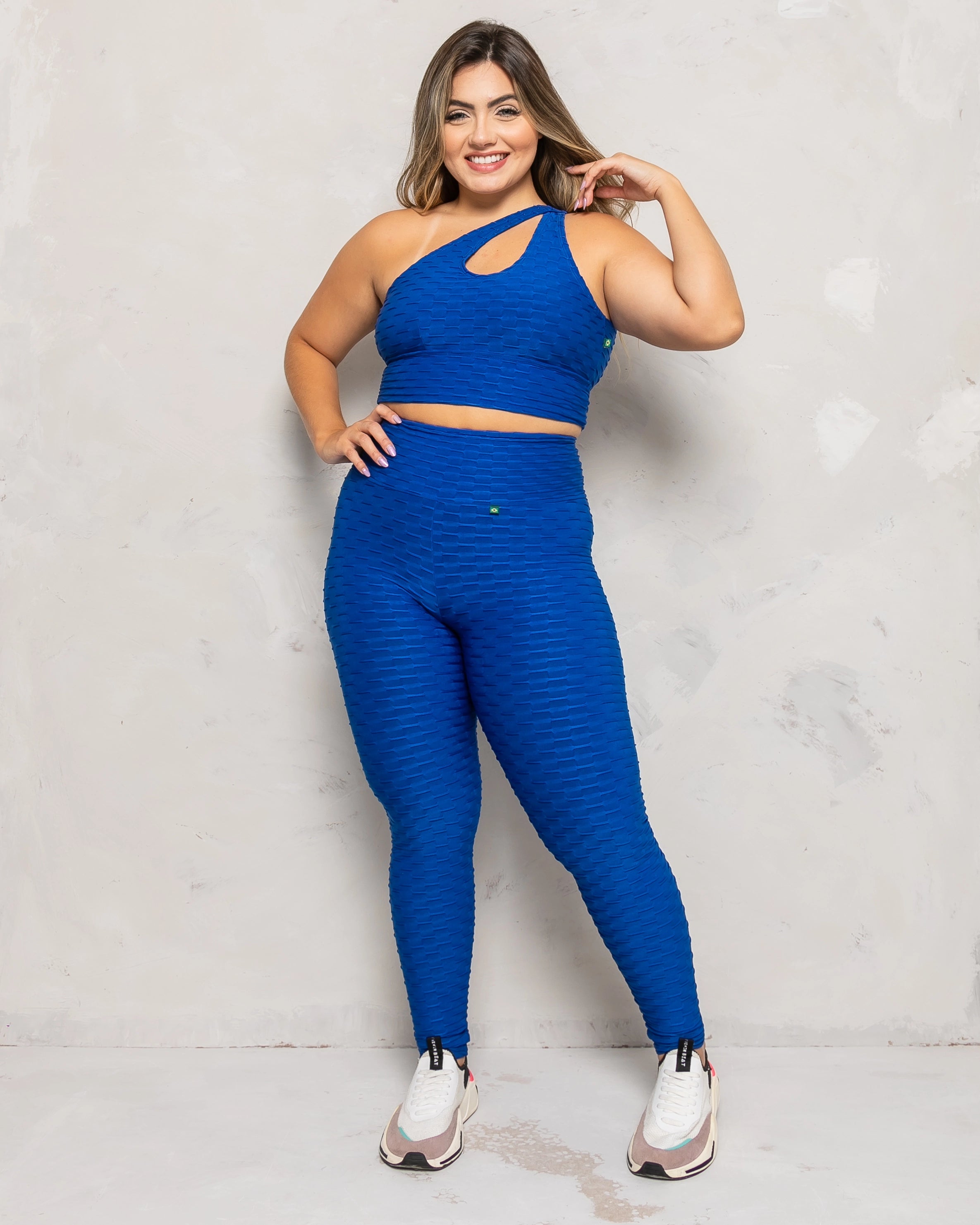 Blue High Rise Scrunch Booty Leggings