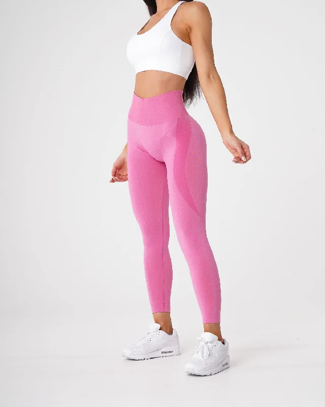 Bubble Gum Pink Contour Seamless Leggings