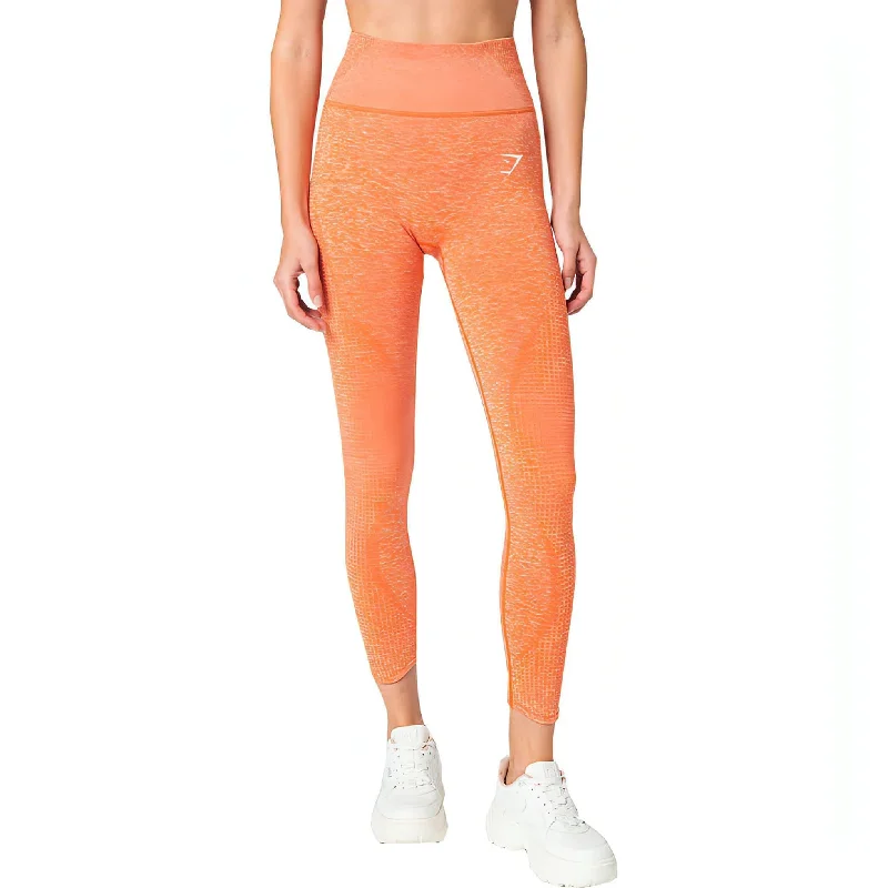 Gymshark Vital Rise Seamless Womens Long Training Tights - Orange