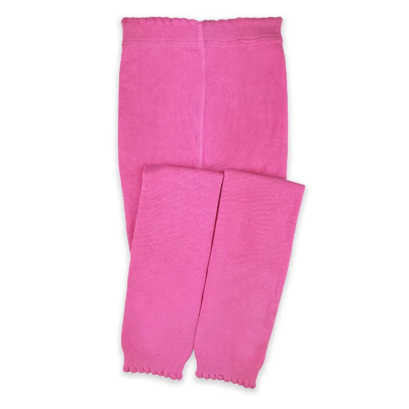 Bubblegum Scalloped Footless Tights