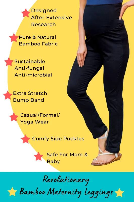 Pure Bamboo Lycra Maternity Leggings (BAMBOO LYCRA- NARROW FIT)