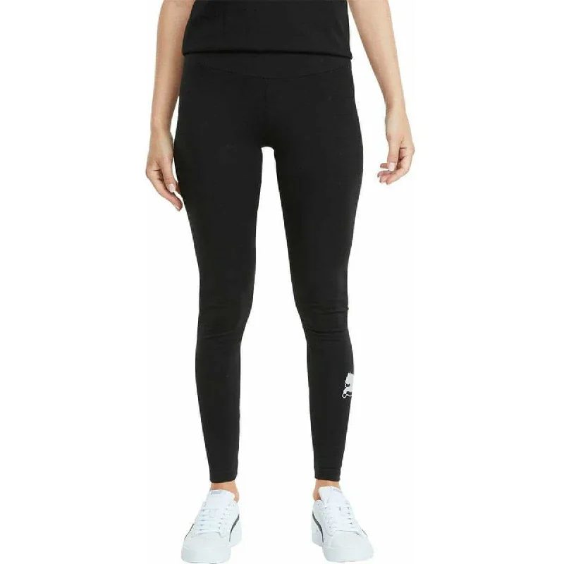 Puma Power Logo Womens Long Training Tights - Black