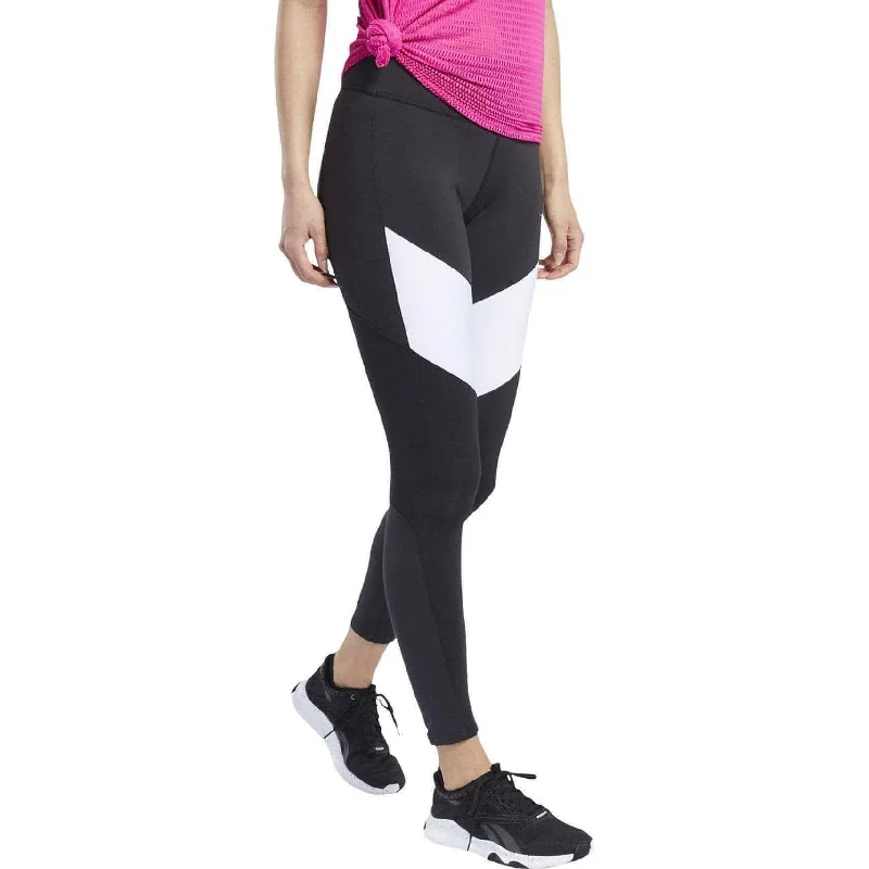 Reebok Lux 2.0 Mid Rise Womens Long Training Tights - Black