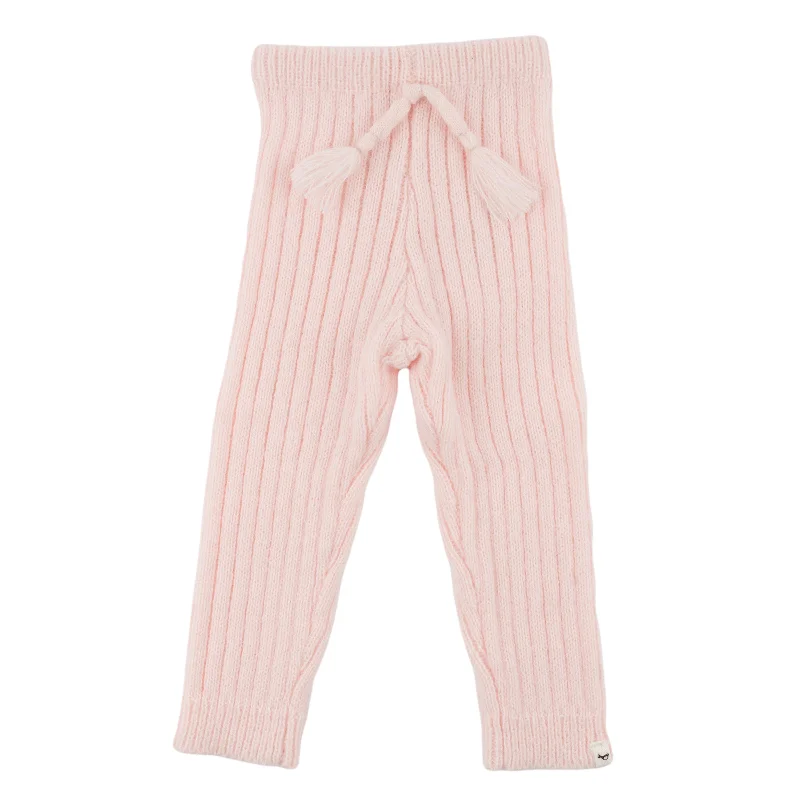 oh baby! Scandi Ribbed Knit Leggings - Baby Pink