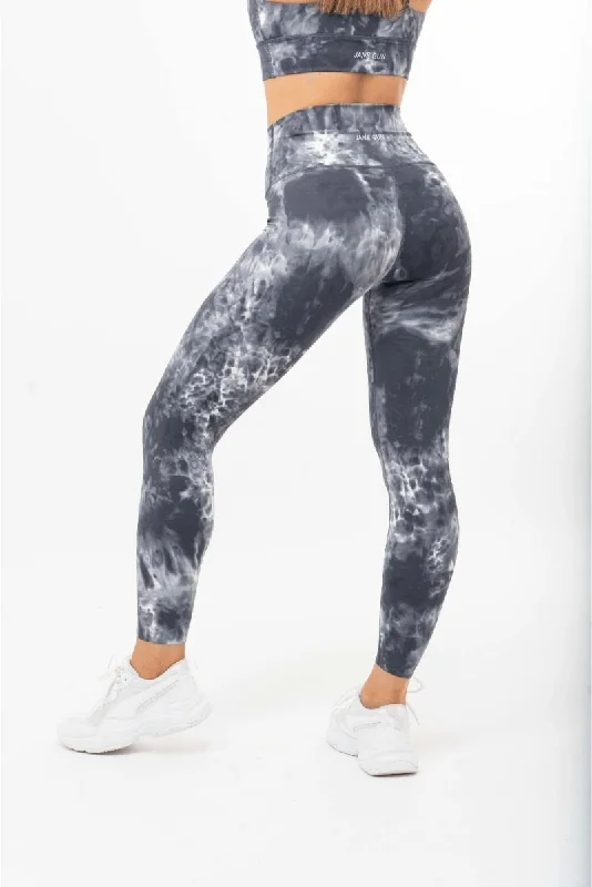 Tie Dye Leggings - White Grey