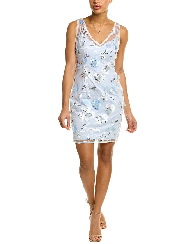 Adrianna Papell Floral Applique Sheath Dress