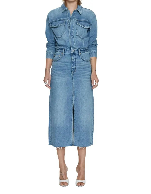 Amira Denim Dress In Marcel