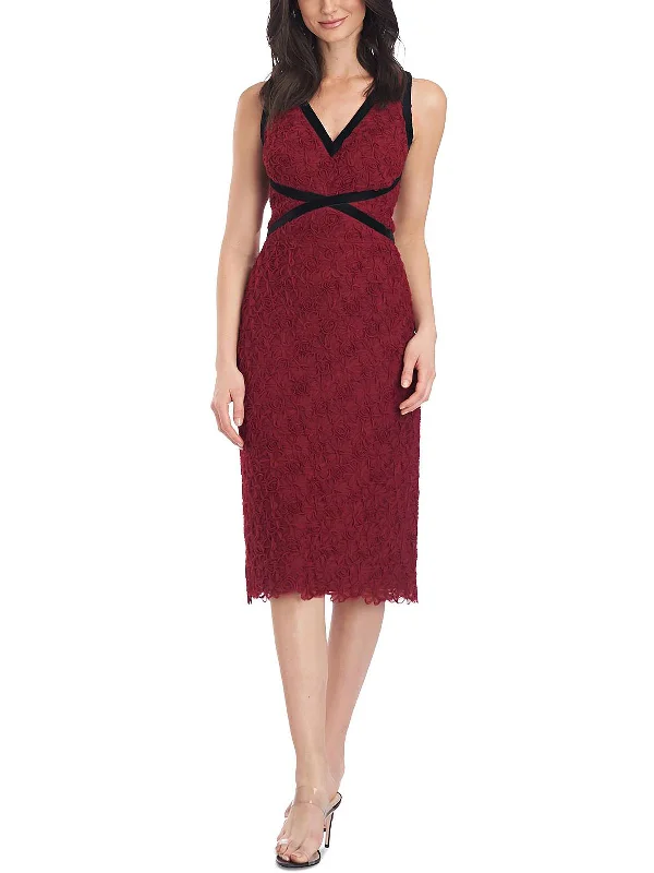 Audrey Womens Lace Sleeveless Sheath Dress