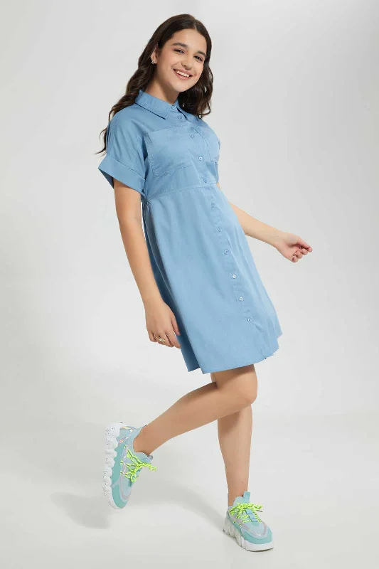 Blue Denim Shirt Dress