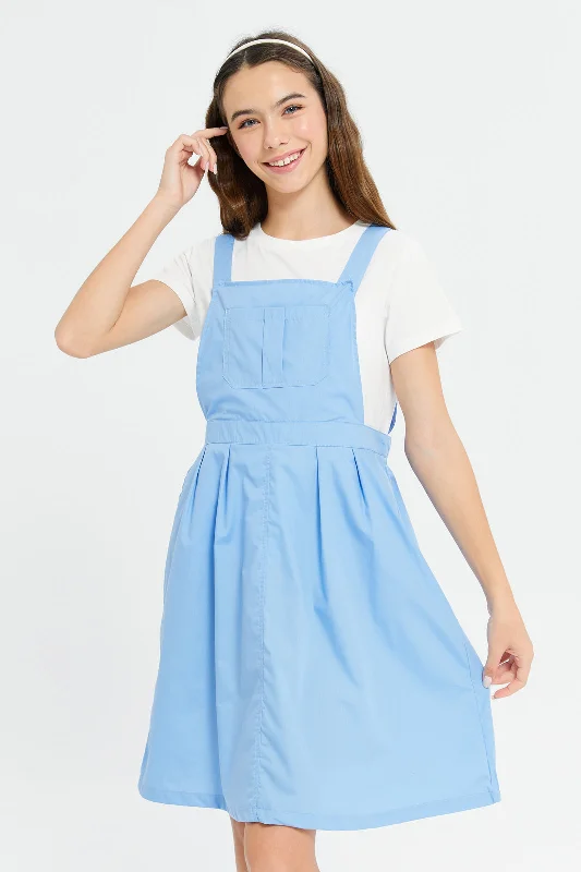 Senior Girls Blue Denim Dungaree