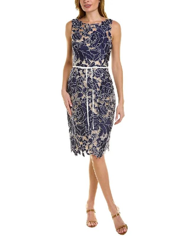 Marchesa Notte Lace Sheath Dress