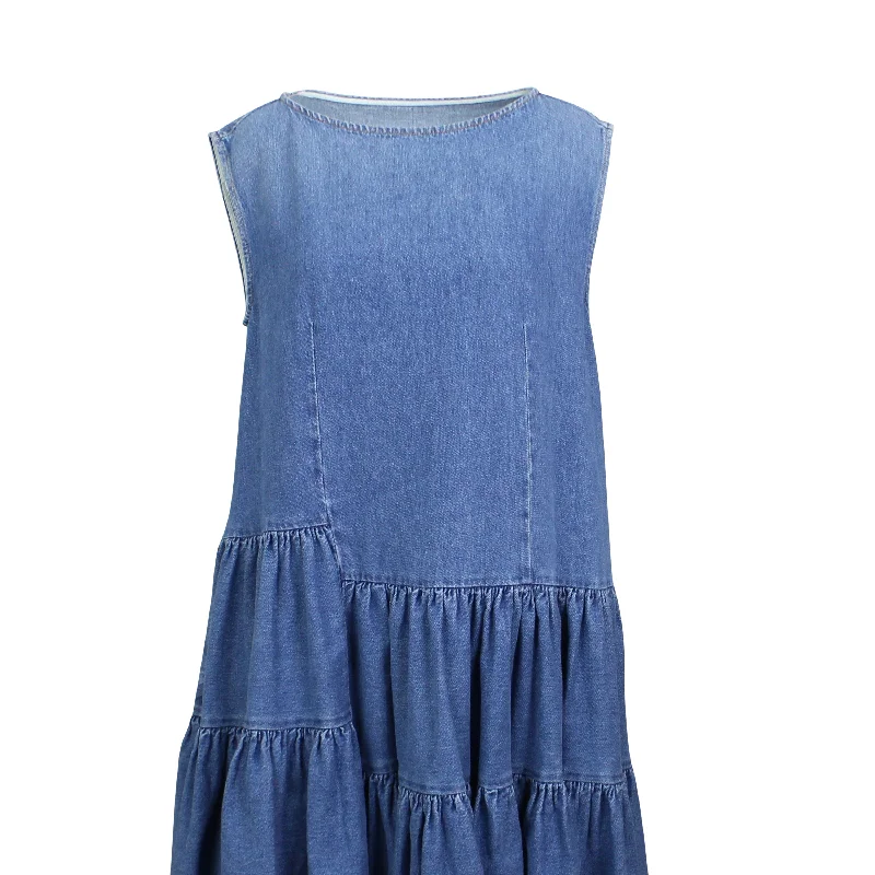 Mm6 Maison Margiela Denim Sleeveless Dress - Blue