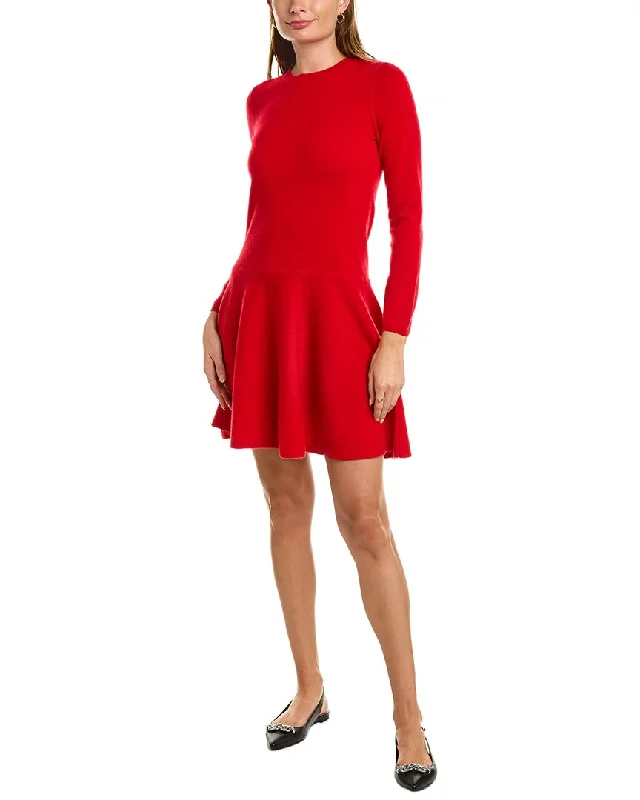 sofiacashmere Drop-Waist Cashmere Flare Dress