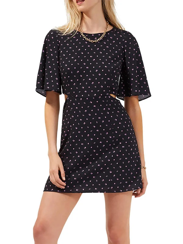 Womens Cutout Mini Fit & Flare Dress