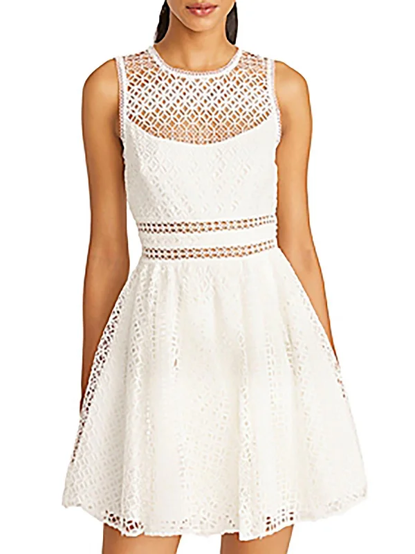 Womens Lace Mini Fit & Flare Dress