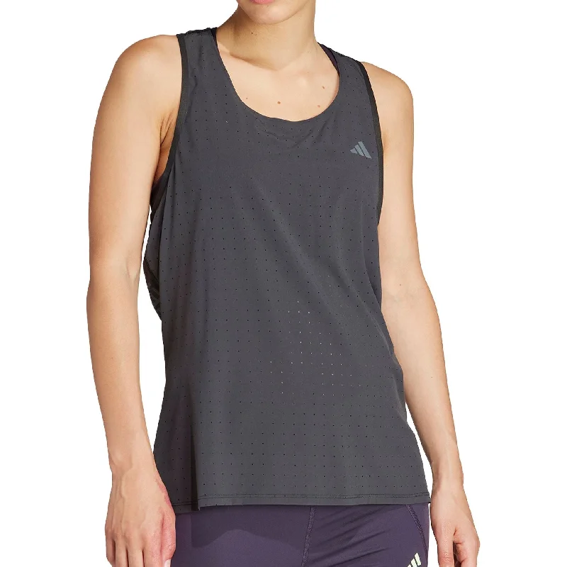 women's t-shirts chic -adidas Adizero Womens Running Vest Tank Top - Black