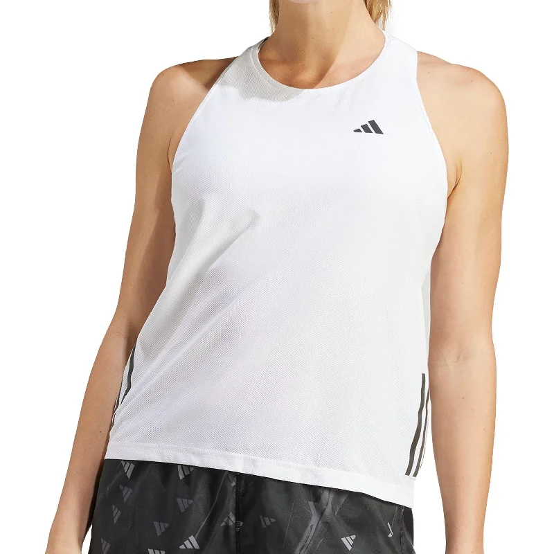 women's t-shirts loungewear -adidas Own The Run Womens Running Vest Tank Top - White