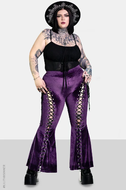 Amethyst Alice Lace Up Flare Pants