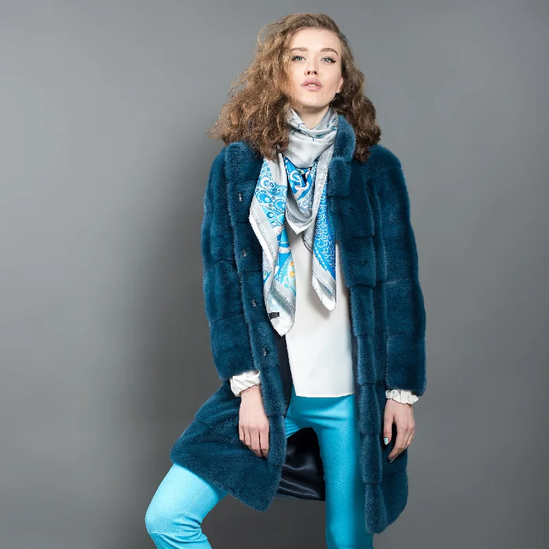 Mink Fur Coat blue