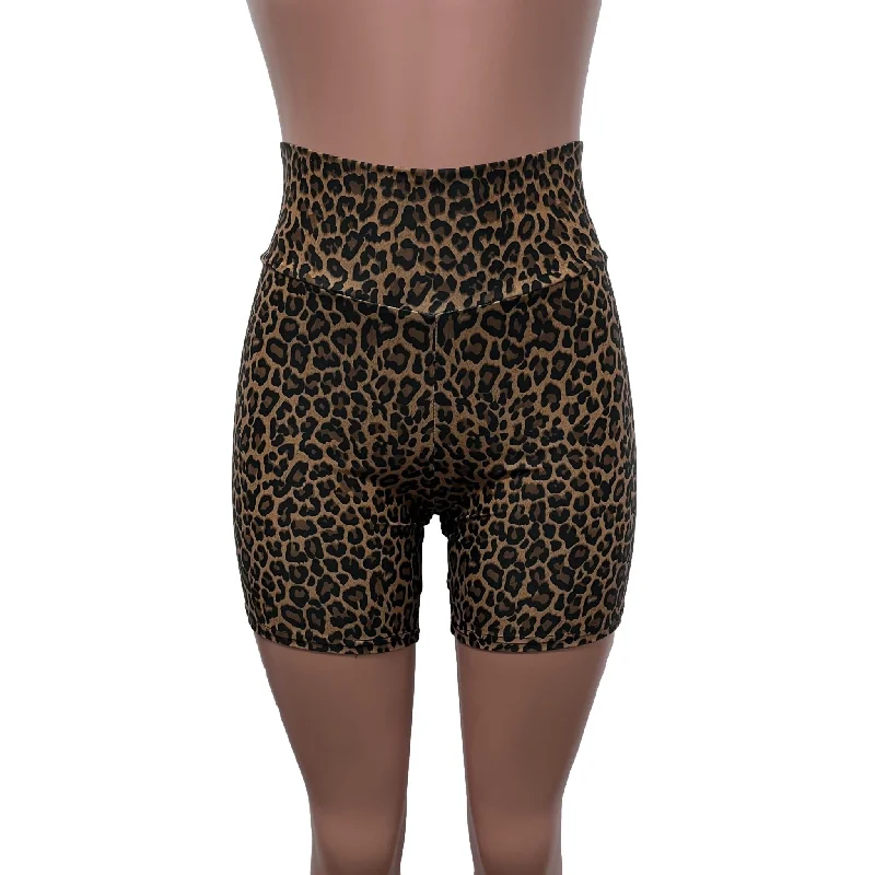 Biker Shorts in New Leopard Spandex | Animal Print - Choose Low, Mid, or High-Waist