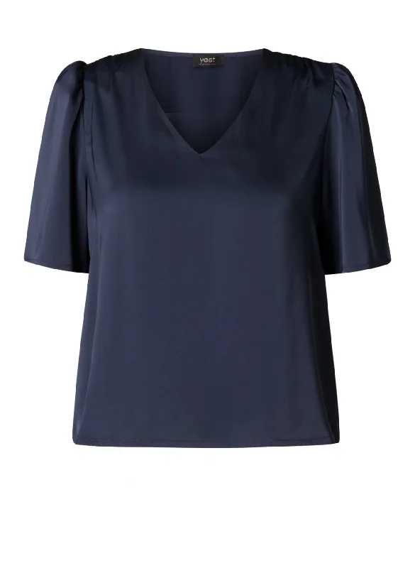 blauwe elegante blouse