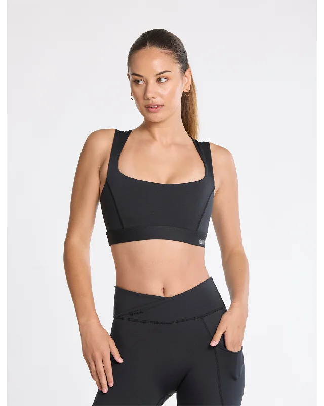 Clique Flex Square Neck Bra - Black