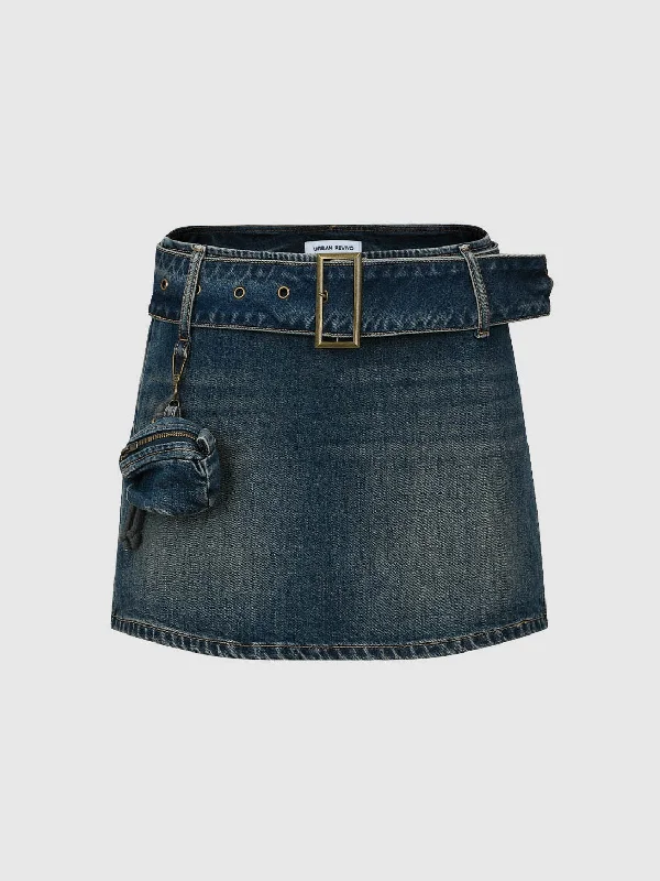 Denim Shorts With Belt