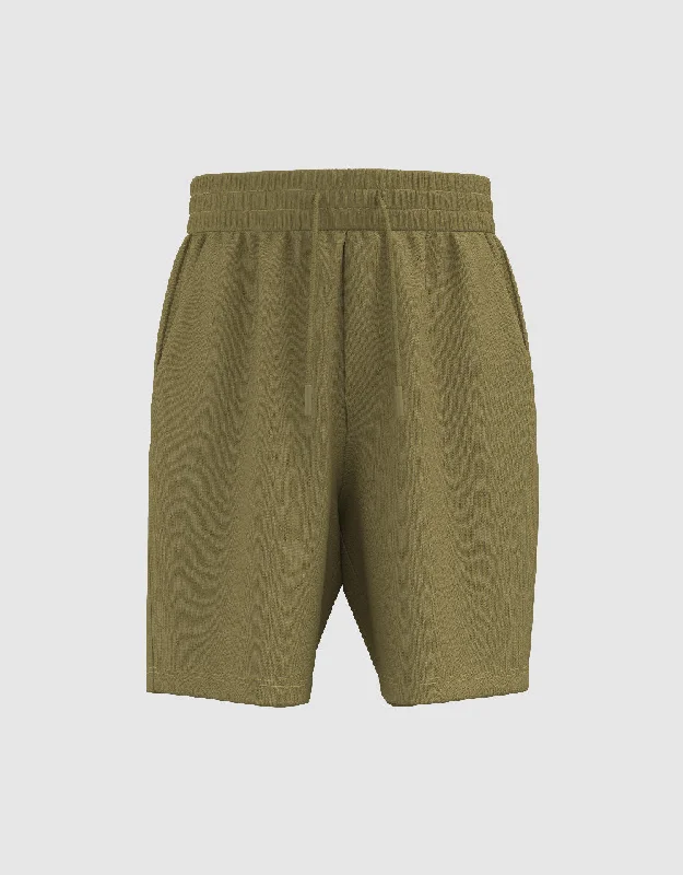 Drawstring Waist Knitted Shorts