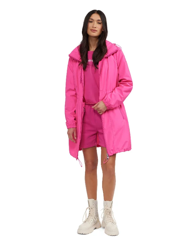 luxury women's raincoat -Esen Women's Long Packable Raincoat w/ Removable Hood