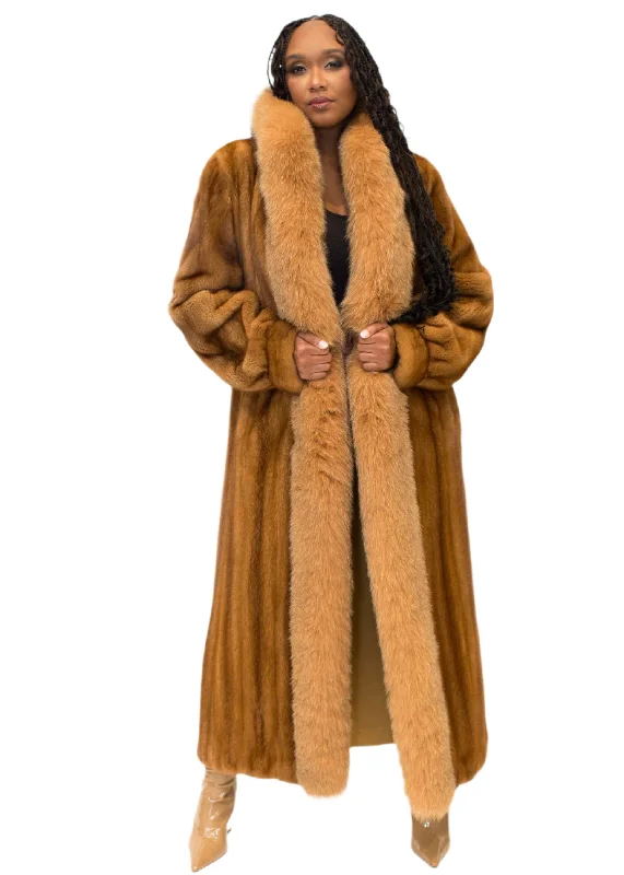 Mink Fur Coat with Fox Fur Tux