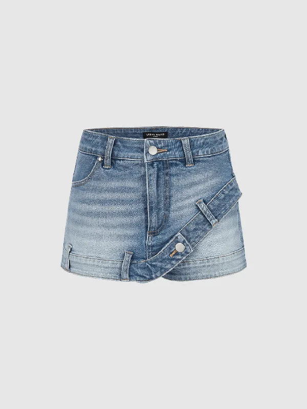 Gradient Denim Shorts