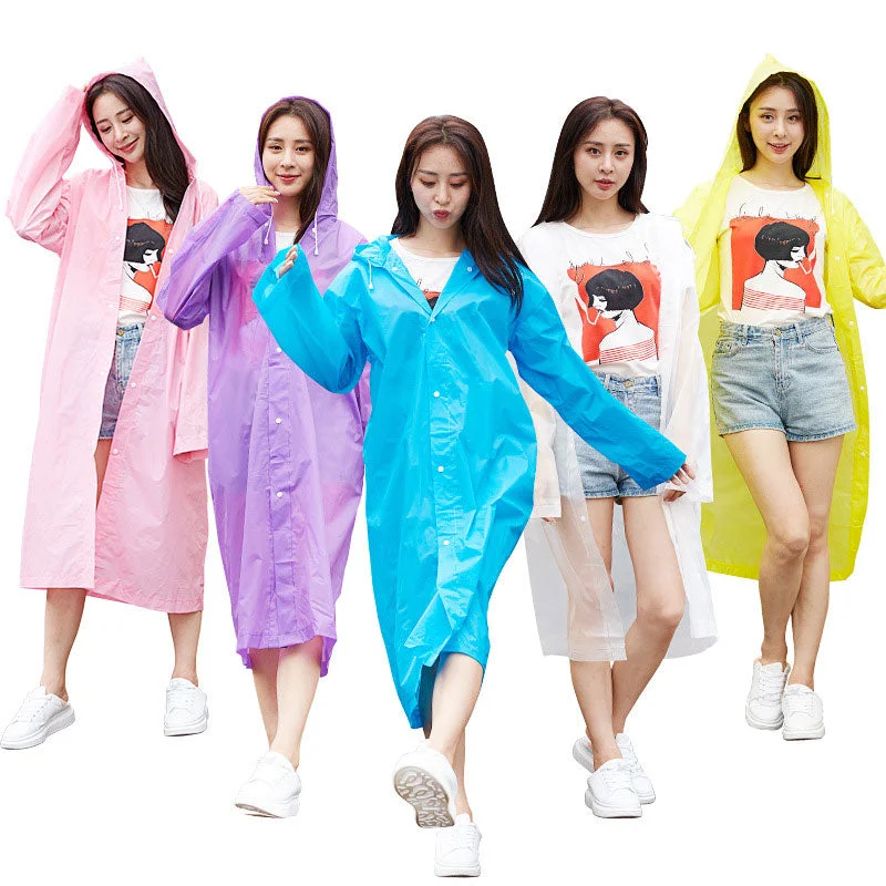 Half Transparent EVA Raincoat Jacket For