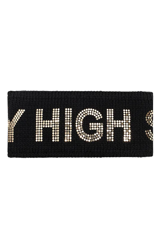 High Society Ski Headband in Black and Diamante