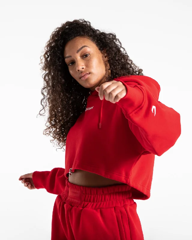 Johnson Cropped Hoodie - Red