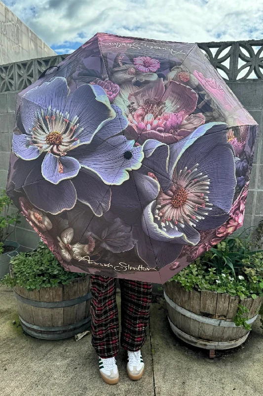 plus size women's raincoat -Lilac Love Umbrella - Purple Bloom