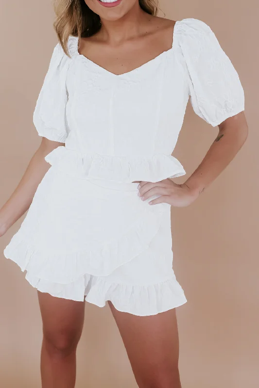 Love Grows Short Skort, White