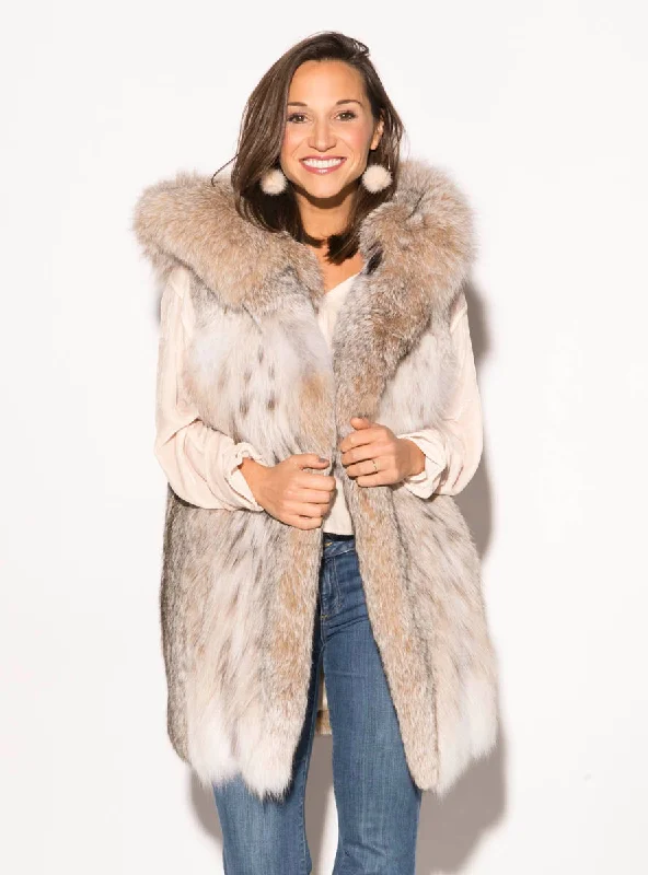 Lynx Fur Vest with Hood