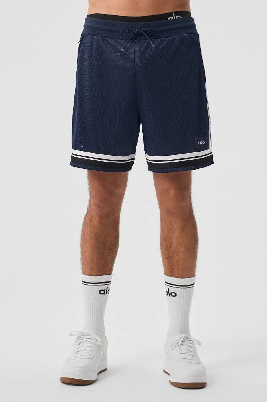 7" Key Mesh Basketball Short - Navy