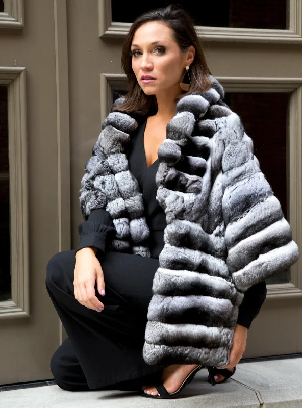 Natural Chinchilla Fur Cape