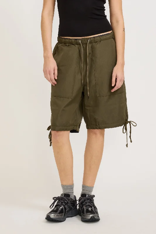 Non Down Military Reversible Short Pants Dark Olive