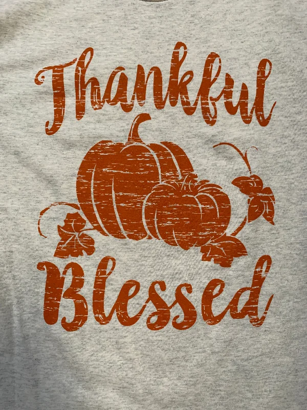 women's t-shirts for weekend -Oatmeal Thankful/Blessed Pumpkin T-Shirt