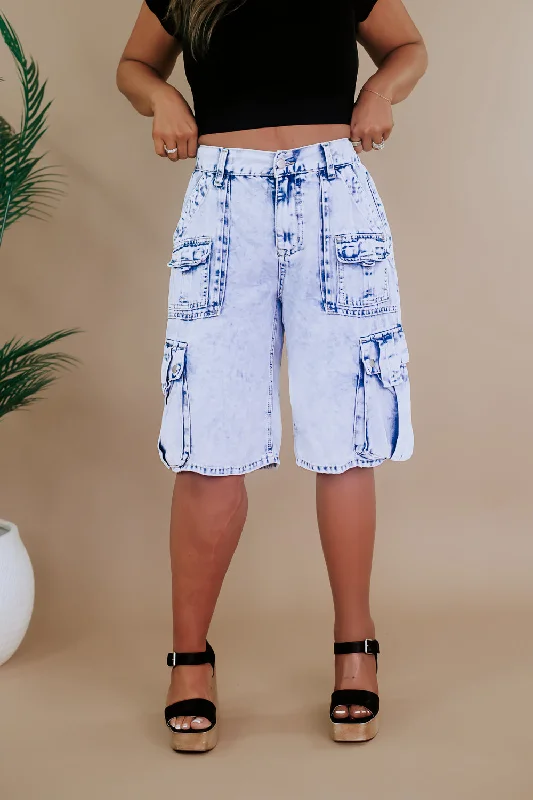 Oli & Hali: Washed Cargo Bermuda Shorts