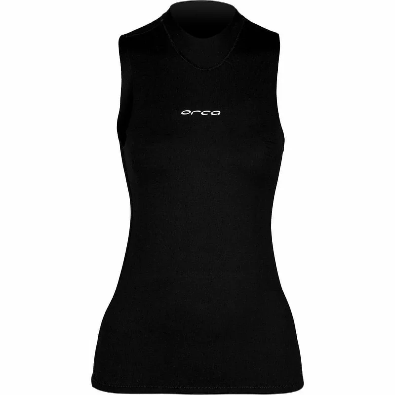 women's t-shirts orange -Orca HeatSeeker Womens Base Layer Vest - Black