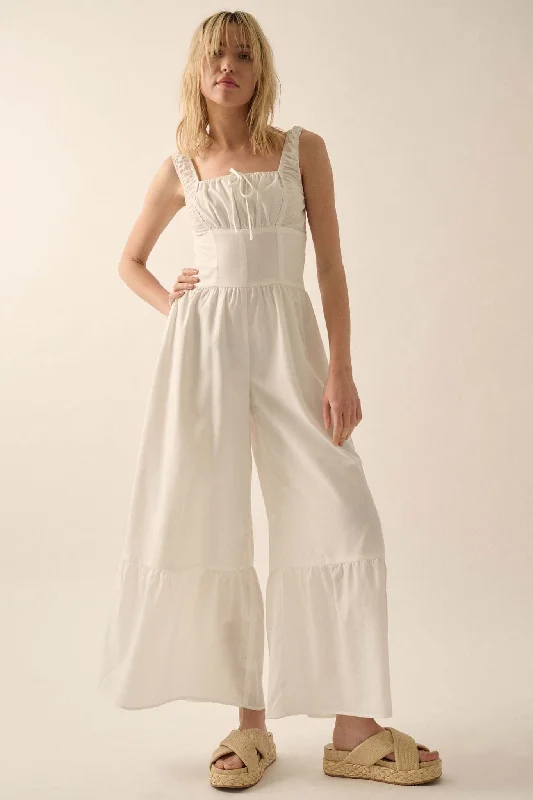 Pretty Picnic Wide-Leg Sleeveless Jumpsuit