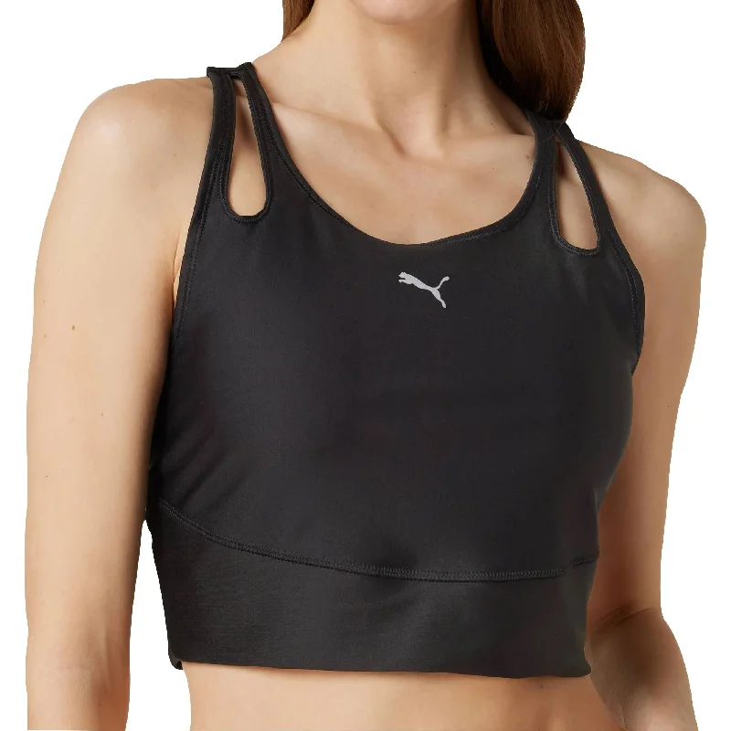 Puma Run Ultraform Womens Running Cropped Vest Tank Top - Black