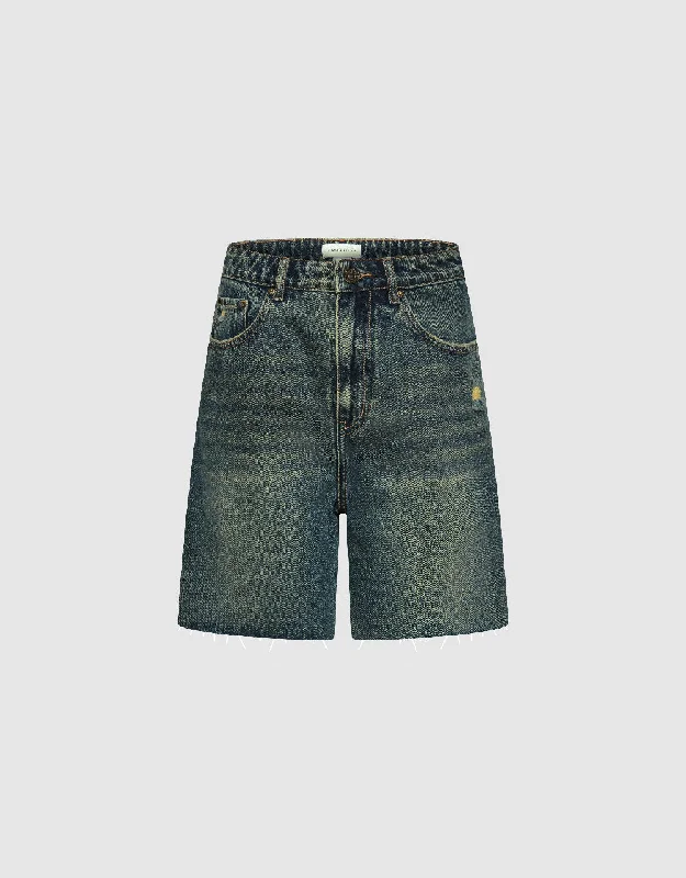 Raw Hem Denim Shorts