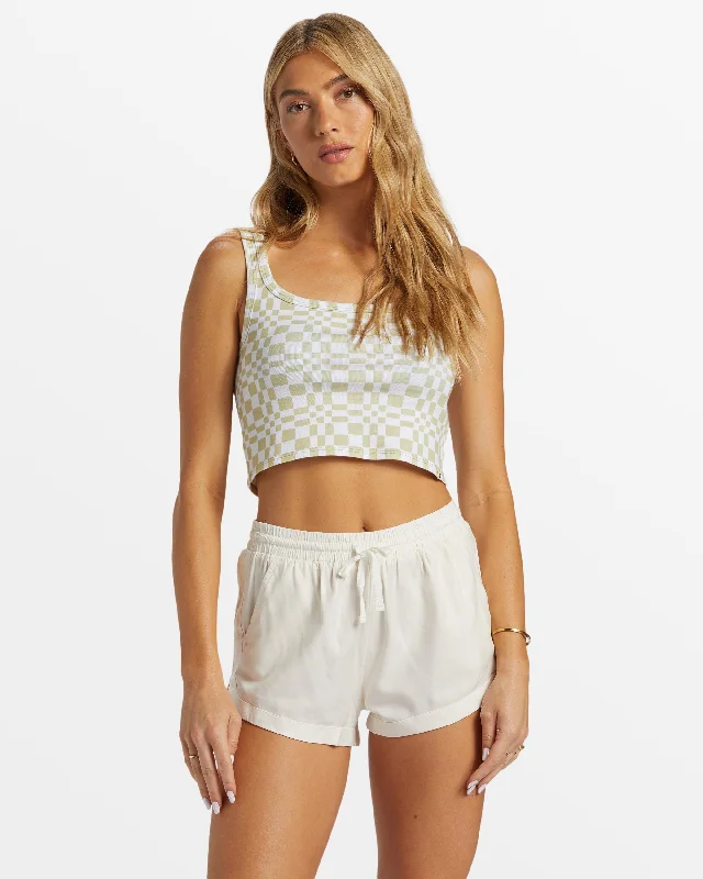 Road Trippin Elastic Waist Shorts - Salt Crystal